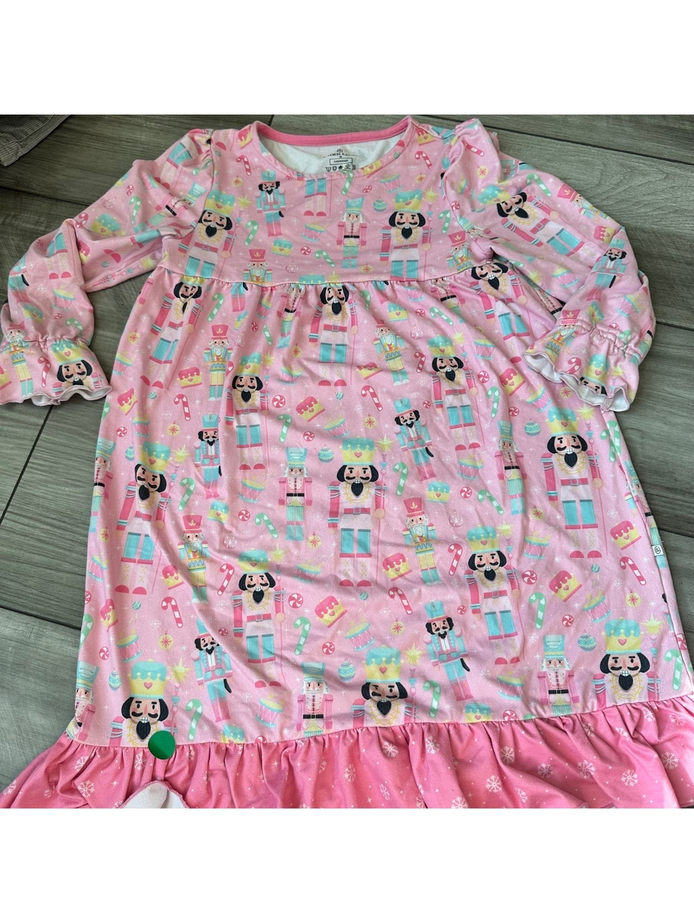 Caden Lane Pink Nutcracker Print Long Sleeve Nightgown Girls 3T